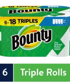 Bounty Select-A-Size Paper Towels, White, 6 Triple Rolls = 18 Regular Rolls, 6 Count